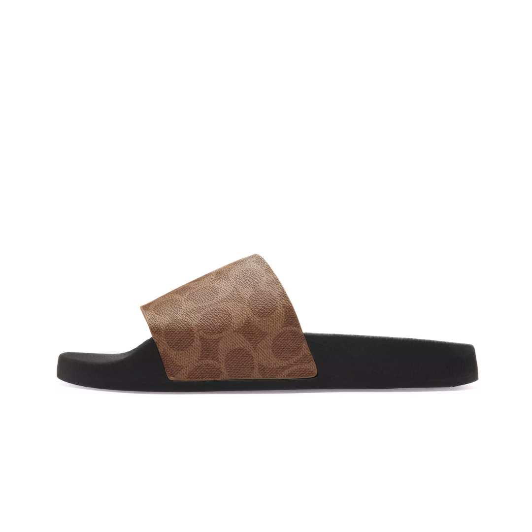 COACH Slide In Signature Canvas Khaki